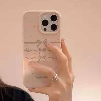 Чехол для iPhone 16 15 14, совместимый и подходящий для 13 12promax, милый и простой галстук-бабочка 16promax