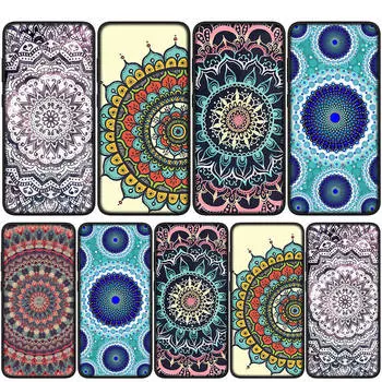 Чехол для iPhone 16 15 14 Xiaomi Redmi Note 13 12 11 Pro Max X 10 8 9 XR Samsung Galaxy S24 S23 OPPO Huawei Floral Paisley Mandala Texture Phone Case for OPPO A54 5G экрю