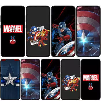 Чехол для iPhone 16 15 14 Xiaomi Redmi Note 13 12 11 Pro Max X 10 9 XR Samsung Galaxy S24 S23 OPPO Huawei Superhero Captain America Shield Phone Case for Samsung Galaxy A52 аэро