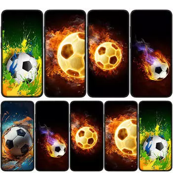Чехол для iPhone 16 15 14 Xiaomi Redmi Note 13 12 11 Pro Max X 10 8 9 XR Samsung Galaxy S24 S23 A05 OPPO Huawei Soccer Play Football Match Phone Case for Huawei Y7 2019 экрю