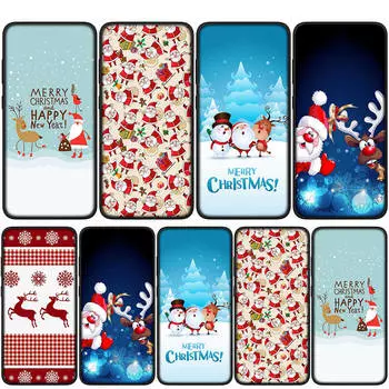 Чехол для iPhone 16 15 14 Xiaomi Redmi Note 13 12 11 Pro Max X 10 8 9 XR Samsung Galaxy S24 S23 OPPO Huawei Merry Christmas Tree Deer Snow Phone Case for Samsung Galaxy S21 Ultra экрю