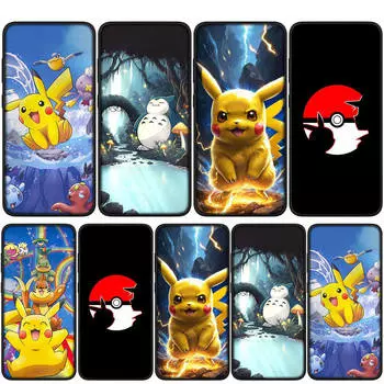 Чехол для iPhone 16 15 14 Xiaomi Redmi Note 13 12 11 Pro Max X 10 8 9 XR Samsung Galaxy S24 S23 A05 OPPO Huawei Pokemon Go Pikachu мультяшный чехол для телефона for iPhone 12 Pro экрю