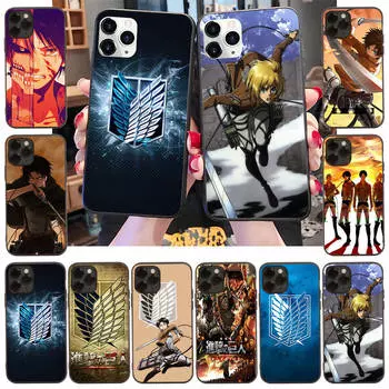 Чехол для iPhone 16 15 Plus 14 13 12 11 Pro 8 7 6S 6 SE 5S X XR XS Max Realme C30 C33 C31 9I Black Sofe Cover WI54 Аниме Атака титанов iPhone 15 Plus олений