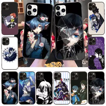 Чехол для iPhone 16 15 Plus 14 13 12 11 Pro 8 7 6S 6 SE 5S X XR XS Max Realme C30 C33 C31 9I Black Sofe Cover WI78 Black butler VIVO Y53S бездна