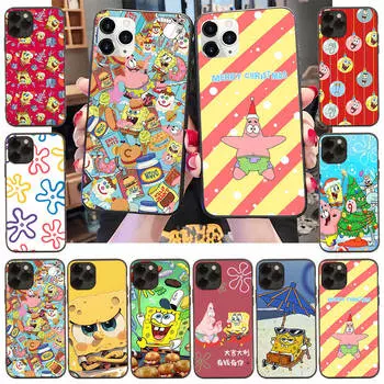 Чехол для iPhone 16 15 Plus 14 13 12 11 Pro 8 7 6S 6 SE 5S X XR XS Max Realme C30 C33 C31 9I Black Sofe Cover SI40 Cute SpongeBob Realme 9i коричневато-жёлтый