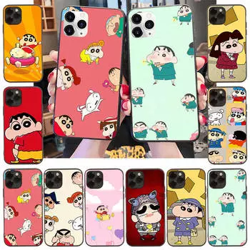 Чехол для iPhone 16 15 Plus 14 13 12 11 Pro 8 7 6S 6 SE 5S X XR XS Max Realme C30 C33 C31 9I Black Sofe Cover WI84 Crayon Shin Chan Huawei P30 Lite серый
