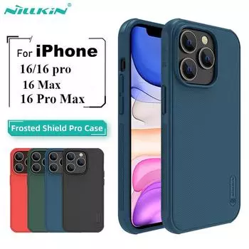Чехол для iPhone 16 Pro Max, чехол для iPhone 15 Pro Max, матовая задняя крышка из ПК NILLKIN Frosted Shield Pro, чехол для iPhone 14 Pro For iPhone 14 чёрный