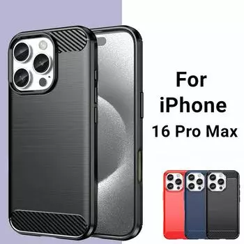 Чехол для iPhone 16 Pro Max Чехол для iPhone 16 Pro Max Матовый чехол для телефона TPU Противоударный защитный чехол для iPhone 16 Pro Max For iPhone 16 ProMax чёрный