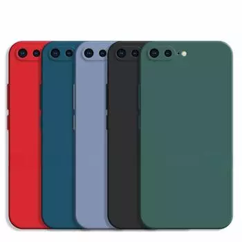 Чехол для iPhone 8 Plus для Apple iPhone 8 Plus, противоударный чехол из жидкого силикона TPU, задняя крышка для iPhone 8 Plus For iPhone 8 Plus чёрный