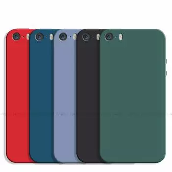 Чехол для iPhone SE 2016 Чехол для iPhone SE 2016 Оригинальный противоударный защитный чехол из жидкого силикона для задней панели телефона iPhone SE 2016 For iPhone SE 2016 чёрный