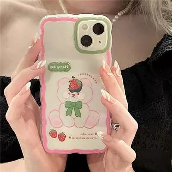 Чехол для iPhone Zhitai: Милый дизайн медведя для iPhone 13, 14 Pro, 15, XS, 12 Pro - Горячая распродажа iPhone 12 Pro Max