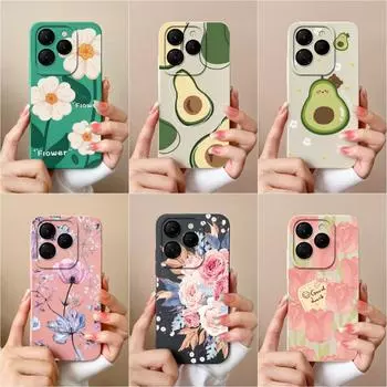 Чехол для Itel RS4 S24 Infinix Smart 8 Note 40 Pro Zero 30 Hot 40, чехол для телефона, авокадо, мультяшный узор, матовый мягкий силиконовый корпус с защитой от падения, капы Infinix Zero 30 4G