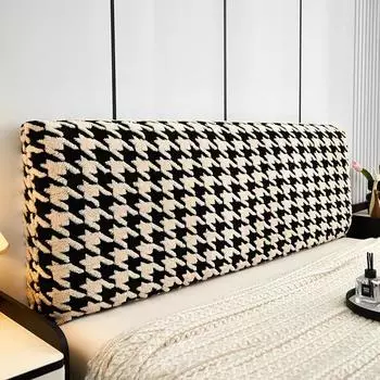 Чехол для изголовья кровати с рисунком «гусиная лапка» Full Queen King, удобный чехол для изголовья кровати размера King Size, моющийся, устойчивый к загрязнениям, защитный чехол для изголовья, моющийся для спальни L120cm X H50-60cm