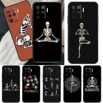 Чехол для йоги со скелетом для OPPO Find X5 X3 Pro A15 A74 A54 A94 A93 A91 A5 A9 A31 A53 2020 A53S A52 A72, чехол OPPO A74 4G
