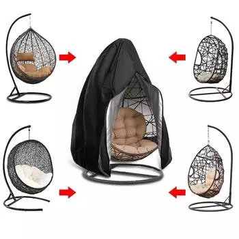 Чехол для качелей с защитой от пыли, защитный чехол для мебели с защитой от ультрафиолета, чехлы для подвесных стульев-яиц для сада 115x190cm серый