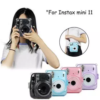 Чехол для камеры Instant Camera для Instax Mini 11, прозрачный защитный, устойчив к падению синий