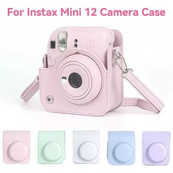 Чехол для камеры Instax Mini 12, мягкий защитный чехол из искусственной кожи, дорожная сумка для пленочной камеры Fujifilm, сумка с плечевым ремнем A