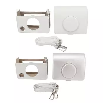 Чехол для камеры мгновенного действия, винтажный магнитный откидной верх, устойчивый к царапинам, с плечевым ремнем для камеры, искусственная кожа Ba Silver