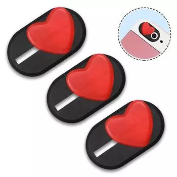 Чехол для камеры ноутбука, защитный чехол для веб-камеры, обеспечивающий конфиденциальность, подходит для мини-ПК, ПК, планшетов, настольных компьютеров, смартфонов - 3 шт. в упаковке чёрный