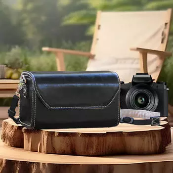 Чехол для камеры, сумка для покупок, сумка для переноски через плечо, противоударный защитный чехол из искусственной кожи чёрный