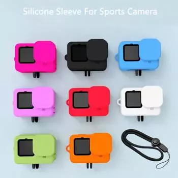 Чехол для камеры Точное позиционирование отверстий Плотная посадка Простая установка Износостойкий Грязеотталкивающий с ремешком Не теряемый чехол для камеры для GoPro9/Hero10/9 зелёный
