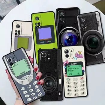 Чехол для камеры в стиле ретро для Xiaomi Mi 11 Lite 5G NE 11T Pro 10T 9T Note 10 12 12X 12S, ультрамягкий силиконовый чехол для телефона Mi Note 10 Lite