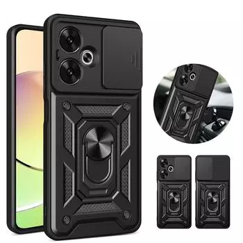 Чехол для камеры Xiaomi Redmi 13C 12 5G 4G, автомобильный магнитный кольцевой держатель, силиконовый защитный чехол для телефона Redmi13C Redmi12 Coque Redmi 13C 4G розового золота