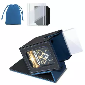 Чехол для карт Domstar Deck Case, коллекционная карточка с двойным окошком для показа карт, изготовлен из водонепроницаемой кожи, вмещает 100 карт с двойными рукавами, 2 разделителя, 2 карты