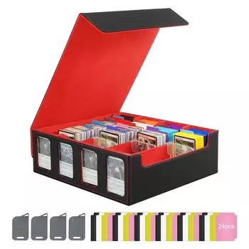 Чехол для карт HG CHASING TRIBE, чехол для коллекционных карт из искусственной кожи, вмещает 3200 карт, имеет большую емкость и верхнюю загрузку, с окошком для дисплея, совместим с