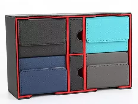 Чехол для карточек, чехол для коллекционных карт, боковая вставка, съемная искусственная кожа, подходит для Duema, различные чехлы для карт, совместимые с чехлами размера S, 2 держателя для игральных костей чёрный