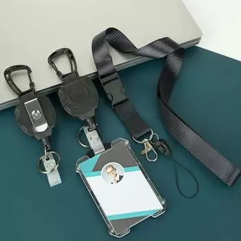 Чехол для карты, прочный, выдвижной, держатель для удостоверения личности с защитой от потери D