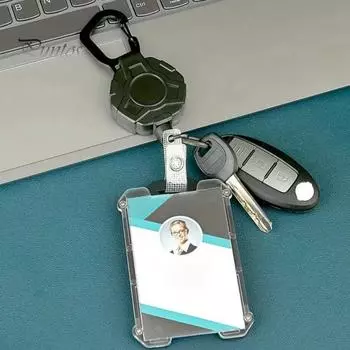 Чехол для карты, прочный, выдвижной, катушка для бейджа, держатель для удостоверения личности с не теряющимся шнурком, выдвижной, карабин для ключей, жесткий чехол для карты A