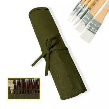 Чехол для кистей Specca Brush Case Slot Paint Brush из прочного брезентового материала, который предотвращает выпадение кончика кисти из держателя для акварельных кистей (22 Дело) [Тип рулона,