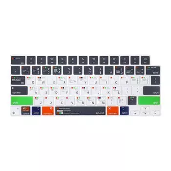 Чехол для клавиатуры MOSISO MacBook Air M3 A3114 M2 A3113 M4 M3 M2 Mac OS X серый 15 A2941/Air 13.6 A2681/Pro 14/16 M1, сочетания клавиш, серый