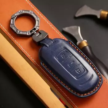 Чехол для ключа автомобиля Geely Panda Mini 2023 года для Vision X3, Emgrand GSGL, Boyue и Borui - кожаный чехол чёрный