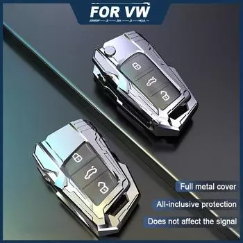 Чехол для ключа автомобиля из цинкового сплава для Volkswagen для VW Bora Polo Tiguan Jetta Passat B5 B6 B7 Golf Beetle для Skoda Remote A Gray