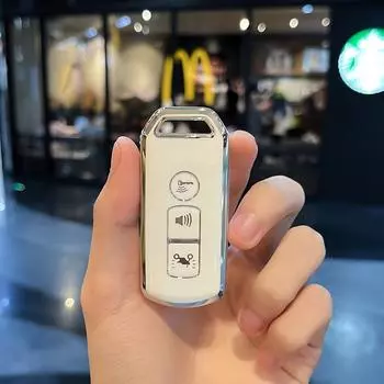 Чехол для ключа автомобиля из ТПУ с 3 кнопками, смарт-брелок с дистанционным управлением, чехол для Honda PCX Forza 300 Airblade 125 C125 Super Cub Scooter Vario 150 Key cae белый