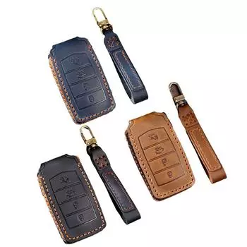 Чехол для ключа автомобиля Кожаный чехол для ключа с 4 кнопками Ati-drop коричневый