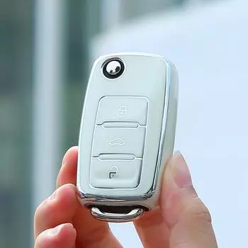 Чехол для ключа автомобиля Volkswagen Tiguan, Sagitar, Lavida, Passat, Bora, Weiling, Santana - оболочка с пряжкой для сумки-ключа Volkswagen A чёрный