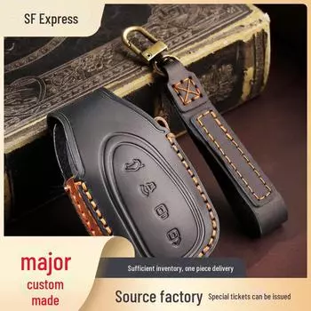 Чехол для ключа Blue Mountain для Mocha DHT-PHEV 2023 от Wei: Чехол из высококачественной кожи с пряжкой 4 keys