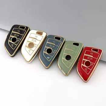 Чехол для ключа BMW: Полная защитная оболочка для дюбельных ключей серий 3, 5, 7 и X1, X4, X6 Type B 3-button красный