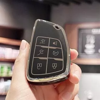 Чехол для ключа-брелока, держатель смарт-ключа, подходит для 2021 2022 GMC Yukon Chevy Chevrolet Suburban Tahoe GM Buick чёрный