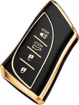 Чехол для ключа-брелока для Lexus RX ES UX NX GX - это LS Premium Soft TPU Full Cover Protection Case для брелока, держатель смарт-ключа с дистанционным управлением чёрный