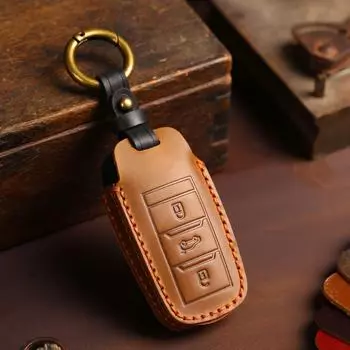 Чехол для ключа Changan CS75/CS55/CS35 Plus/CS85 - кожаная защитная сумка чёрный