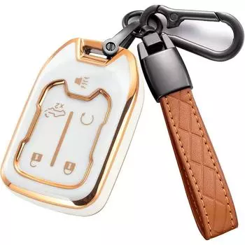 Чехол для ключа Chevy Silverado GMC Sierra с брелоком, мягкий TPU с полной защитой, чехол для брелока, держатель для дистанционного ключа чёрный