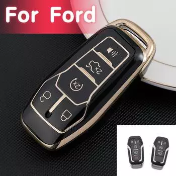 Чехол для ключа для Ford Fusion Mondeo Mustang F-150 Explorer Edge 2015 2016 2017 2018 автомобильный стильный защитный брелок для ключей чёрный