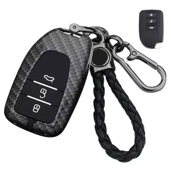 Чехол для ключа для Toyota Smart Key Case Чехол для ключа из цинкового сплава силикона с хорошим сенсорным экраном 3 кнопки Разработан для Toyota Подходит для TOYOTA YARiSL Hiace 200