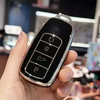 Чехол для ключа FOB для Chery для Tiggo 8/7plus, чехол для ключа 2022 для Arrizo 8 для Tiggo 8 Pro для версии Kunpeng, пряжка для автомобильного чехла чёрный