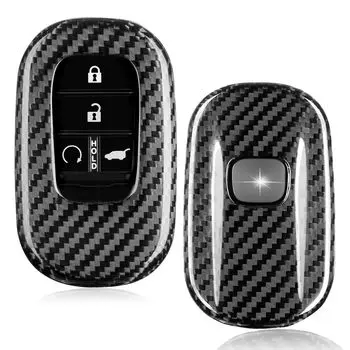 Чехол для ключа Honda Key Case Новый JF5 Step Wagon RP6 Visel VEZEL RV3 Odyssey Civic EX Аксессуары [T-carbon] N-BOX HR-V CR-V и т. д.. (Серебряный черный)