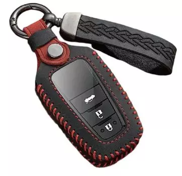 Чехол для ключа из натуральной кожи TOYOTA CHR Corolla RAV4 Prius 50 серии Camry Toyota 86 Prado 150 серии Late [VARIOUSLINES] CH-R (черный)